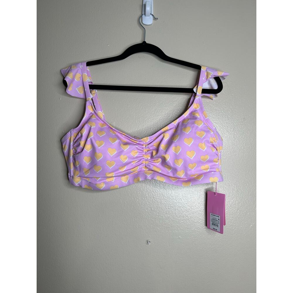 NWT Stoney Clover Lane X Target Wo's 2X Orange Heart Bikini Top
